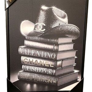 Crystal Luxe Designer Cowgirl Framed Canvas Wall Decor